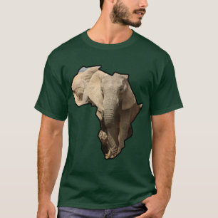African Wildlife Continent Elephant Mum and Calf T-Shirt