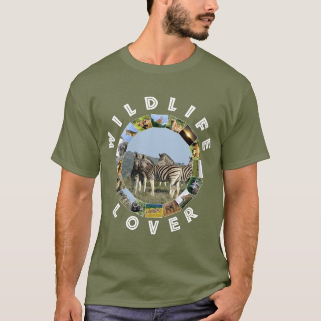 African Wildlife Lover Blue Sky Zebra T-Shirt (Front)