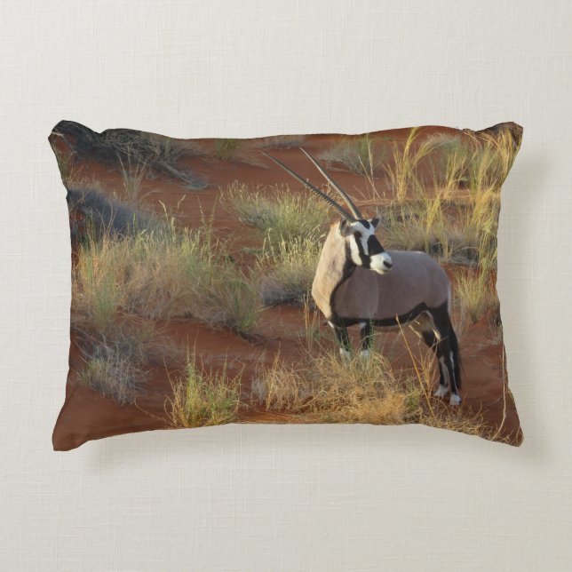 African Wildlife Oryx Antelope Sand Dune Savannah Decorative Cushion (Front)