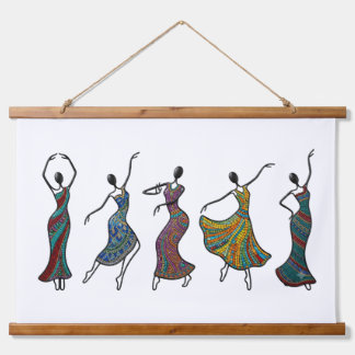 African Wire & Mosaic Dancing Women Art Tapestry