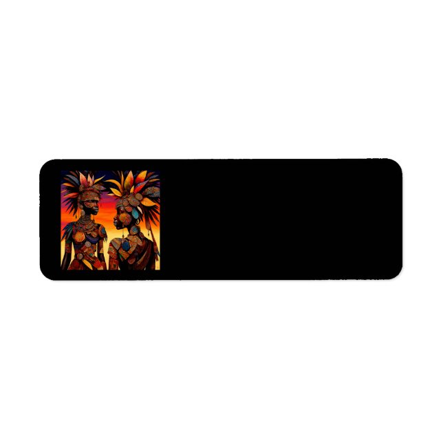 African Woman Address Labels (Front)