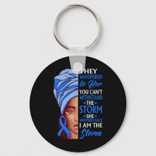 African Woman Afro I Am The Storm Ataxia Awareness Key Ring