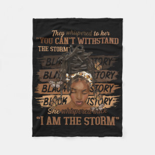 African Woman Afro Loc'd Hair Melanin Black Histor Fleece Blanket