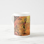 African Woman and Giraffe Bone China Mug<br><div class="desc">African Woman and Giraffe Bone China Mugs - MIGNED Art Painting</div>