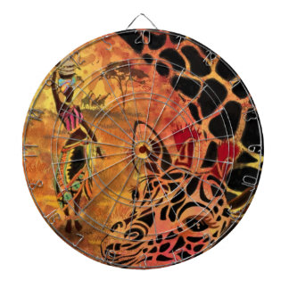African Woman and Giraffe Dart Board