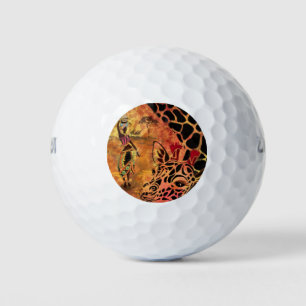 African Woman and Giraffe Golf Balls