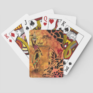 African Woman and Giraffe Playing Cards