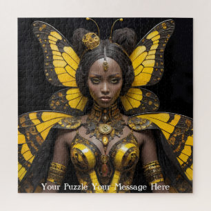 African Woman Butterfly Dress Jigsaw Puzzle