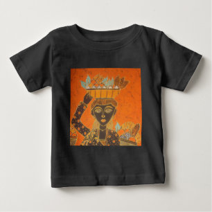 African Woman Carrying Basket Art Print Baby T-Shirt