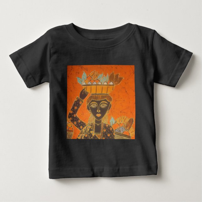 African Woman Carrying Basket Art Print Baby T-Shirt (Front)