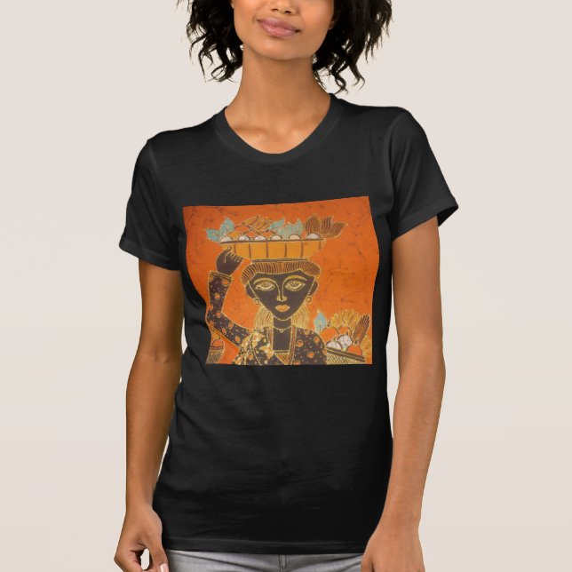 African Woman Carrying Basket Art Print T-Shirt (Front)