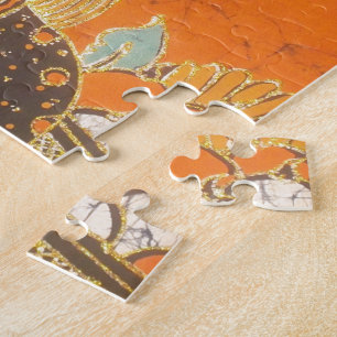 African Woman Carrying Basket Customise Product Jigsaw Puzzle