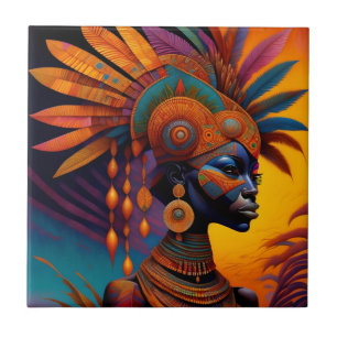 African Woman Ceramic Tile