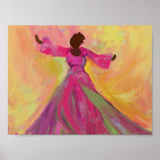 African Woman Dancing Poster (Front)
