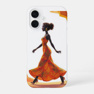 African Woman in Orange Dress Phone Case