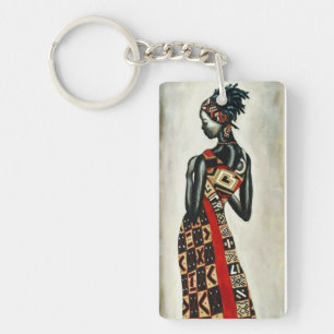 African woman keychain