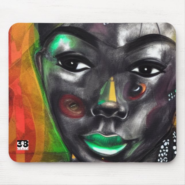 African Woman Mouse Pad (Front)