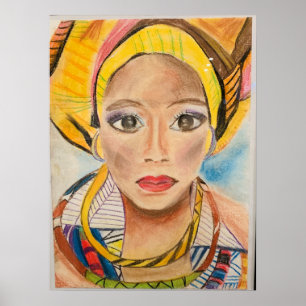 African woman original art poster