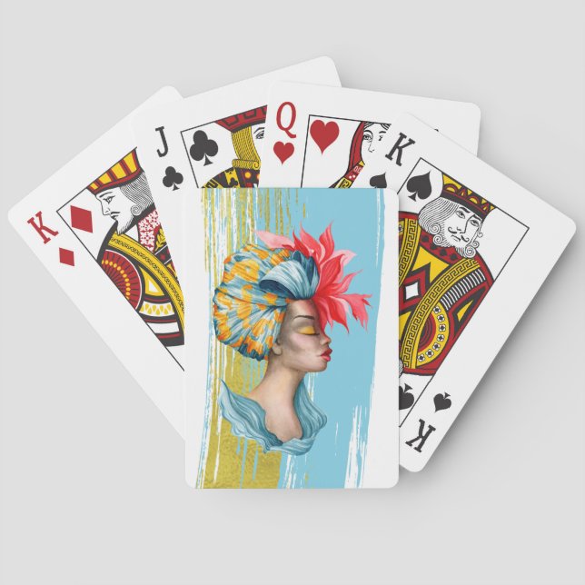 African Woman Playing Cards (Back)