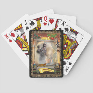 African woman playing cards