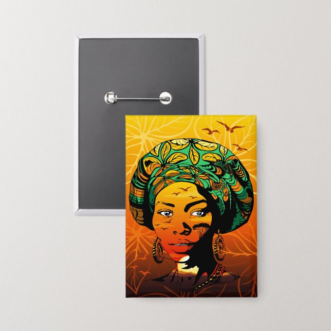 African Woman Portrait with Sunset (Front/Back)