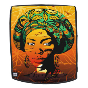 African Woman Portrait with Sunset Backpack