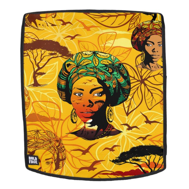African Woman Portrait with Sunset Backpack (Removable Face)