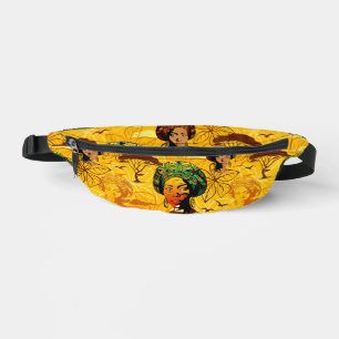 African Woman Portrait with Sunset Bum Bags