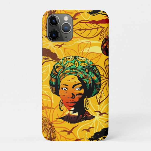 African Woman Portrait with Sunset Case-Mate iPhone Case (Back)