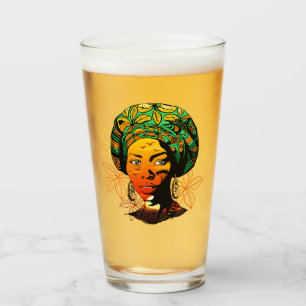 African Woman Portrait with Sunset Glass
