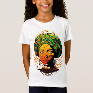 African Woman Portrait with Sunset T-Shirt