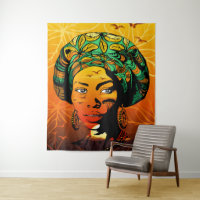 African Woman Portrait with Sunset