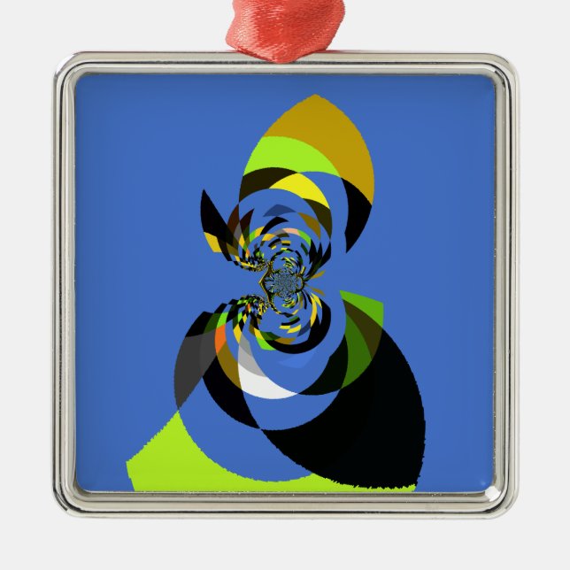 African Woman Vector Design Art Print Metal Tree Decoration (Front)