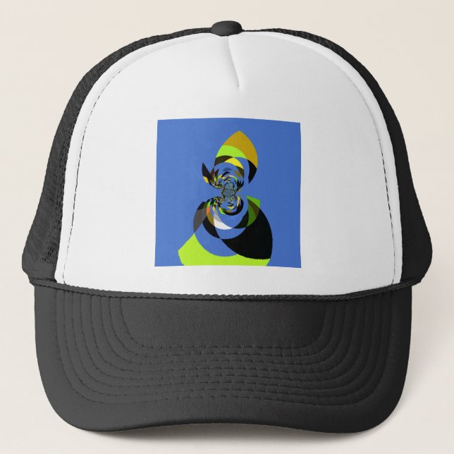 African Woman Vector Design Art Print Trucker Hat (Front)