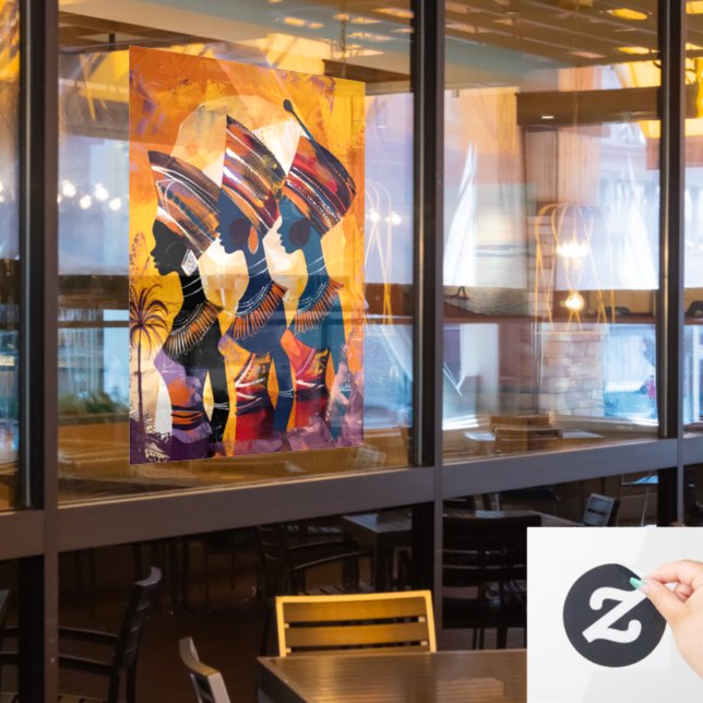 African Woman Window Cling (Restaurant Window)