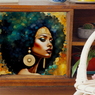 African Woman with Earrings Decoupage Tissue Paper