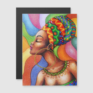 African Woman with Wax Traditional Fabric
