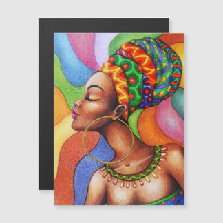 African Woman with Wax Traditional Fabric