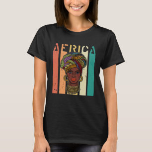 African woman womanism ethnic earrings necklace he T-Shirt