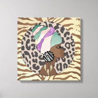 African Women boho artwork Canvas Print