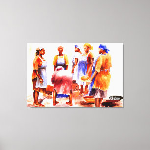 African Women by Mojisola A Gbadamosi Okubule Canvas Print