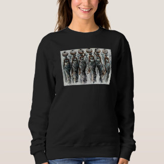 African Women Carrying Pots African Colorful Artwo Sweatshirt