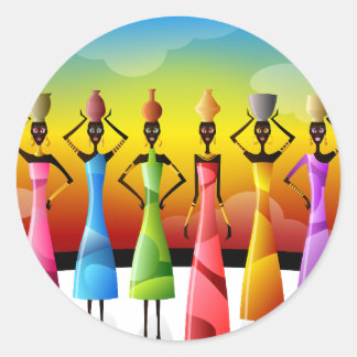 African Women Classic Round Sticker