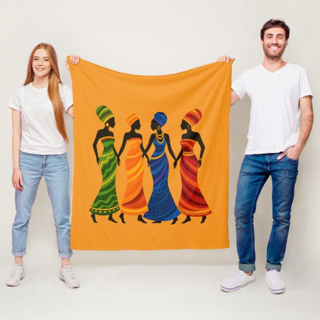 African Women Fleece Blanket (In Situ)