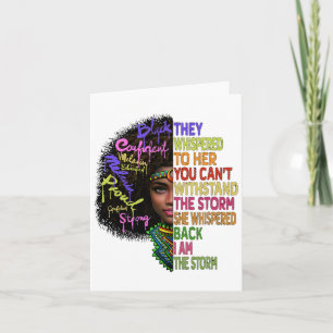 African Women I Am The Storm Black History Month W Card
