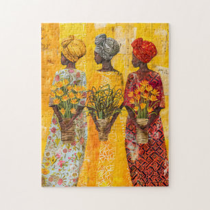 African Women with Flowers Jigsaw Puzzle
