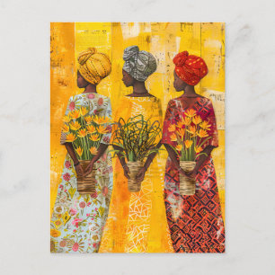 African Women with Flowers Postcard