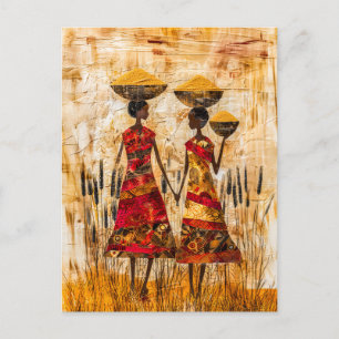 African Women with Millet Baskets Postcard