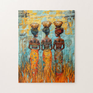 African Women with Water Bowls Jigsaw Puzzle