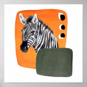 African Zebra Animal Poster